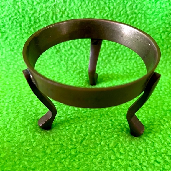 Vintage Brass Cloisonne Egg Trinket Holder on
Brass Stand - Picture 8 of 8